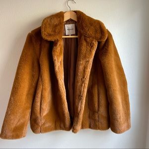 Madewell Faux-Fur Crop Coat - Medium
